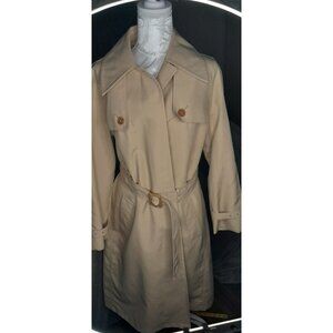 Womens Vintage Misty Harbor Trench Coat Size 14 Reg Any Weather Coat Long Beige